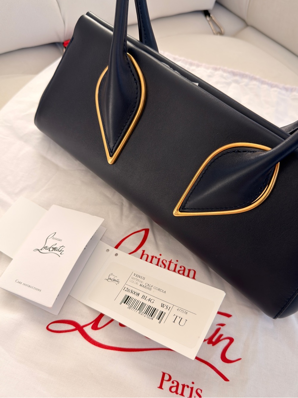 Christian Louboutin Venus Shoulder Bag in Navy RETAILS $2350 CURRENT SEASON - Picture 7 of 10